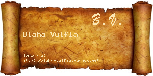 Blaha Vulfia névjegykártya